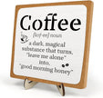 Funny Coffee Bar Decor – Rustic Wooden Sign for Coffee Station or Shelf, CoffeeShop Plaque, Funny Java Bar Decor for Home Cafe or Kitchen Counter 5.9x5.9inch