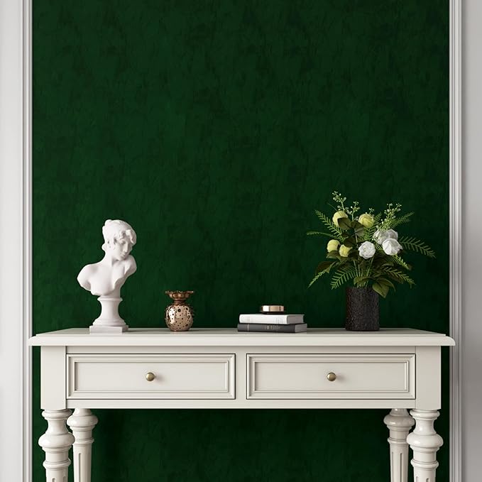 YENHOME Emerald Green Peel and Stick Wallpaper 17.7