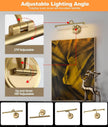 Picture Light for Wall,Battery Operated Art Lights for Painting,3 Color Selections and Brightness, Adjustable Wireless Portrait Lights with Remote for Artwork,Bookcase,Photo Frames(Brass, 15.7inch)