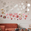Jetec 56 Pcs Real Glass Round Mirror Tiles Frameless Wall Glass Tiles Round Wall-Mount Mirrors with Acrylic Double Sided Adhesive for Bedroom Bathroom Craft(2/3/4/6/8/10 Inch)