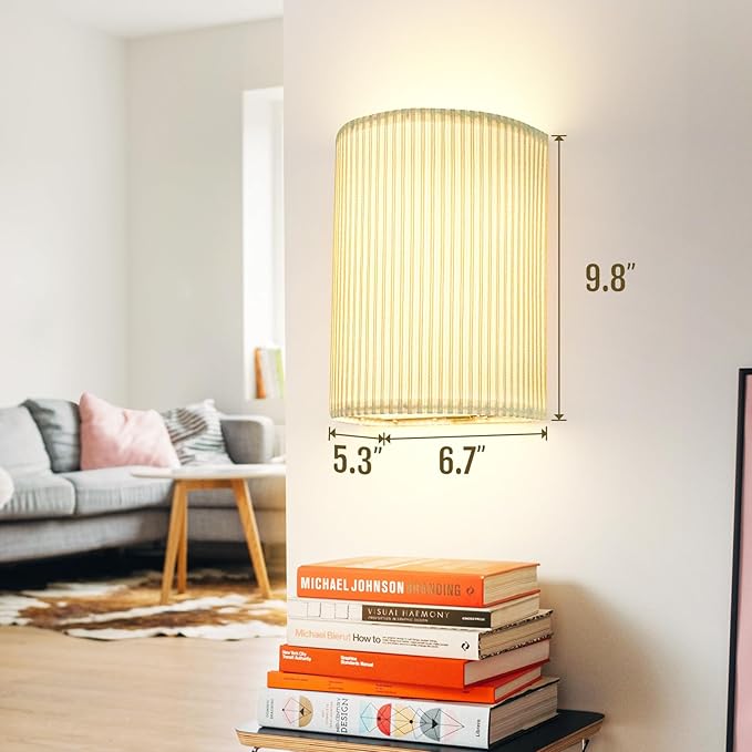 Battery Operated Wall Sconces Set of 2, 5000mAh Rechargeable RGB Wall Lamp with Remote, 3 Colors 10 Levels Brightness Wireless Sconces Wall Decor Set of 2 with Timer for Bedroom Living Room…