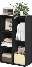 Furinno LUDER Book Shelf, 5-Cube Bookshelf, Reversible Bookcase, 9.4 x 19.5 x 31.5, for Living Room, Bedroom, Home Office, Blackwood