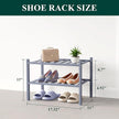 Smiry Bamboo Shoe Rack for Closet, 2 Tier Small Wooden Stackable Shoe Organizer, Free Standing Shoes Storage Shelf for Entryway, Front Door Entrance, Grey