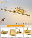Picture Lights for Wall Battery Operated, Rechargeable Light for Pictures with Remote & Timer, Gold Art Light for Paintings 24 Inch Wireless Dimmable Cordless Gallery Frame Lights with 3CCT