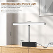 Picture Light, 15.35inch Wireless Picture Lights for Wall Rechargeable, 5400mAh Battery Wall Light with Remote, 3 Color Art Lighting for Paintings with Timer and Dimmable for Display, Gallery (Black)