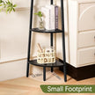 Yoobure Corner Shelf Stand, 5-Tier Bookshelf with LED Lights & Steel Frame, Tall Storage Shelves for Living Room, Bedroom, Office, Multi-Purpose Display Bookcase