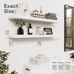 BAOBAB WORKSHOP Solid Wood Floating Shelves for Wall 36 Inches Long, Heavy Duty Wall Shelf for Bedroom 36 Inch Large, Real Wooden Bathroom Shelf Kitchen Rustic, White Finish, 36W × 6.7D, Set of 2