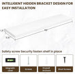 48 Inch Floating Shelves, 12 Inch Deep Floating Shelves for Wall, Floating Shelf with Invisible Brackets, Deep Wall Shelves for Bathroom, Bedroom, Living Room, 1 Pack, White