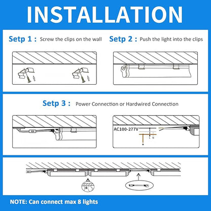 CNSUNWAY LED Shop Light 3FT, 30W 6500K Cool White, T8 LED Tube Lights, 4000LM V-Shape Ceiling Shop Lights, Linkable Under Counter Light for Kitchen, Garage, Workbench, Basement, ETL Listed (2 Pack)