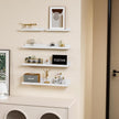 Giftgarden 24 Inch Wall Mounted Floating Shelves Set of 5, White Wood Wall Shelves for Bathroom, Bedroom, Kitchen, Living Room Storage and Decoration, Wooden Picture Ledge