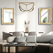 2 Piece Wall Mirrors, Crush Diamond Wall Decor, Gold Color Decorative Mirrors for Living Room, Bedroom, Bathroom. (11'x15')