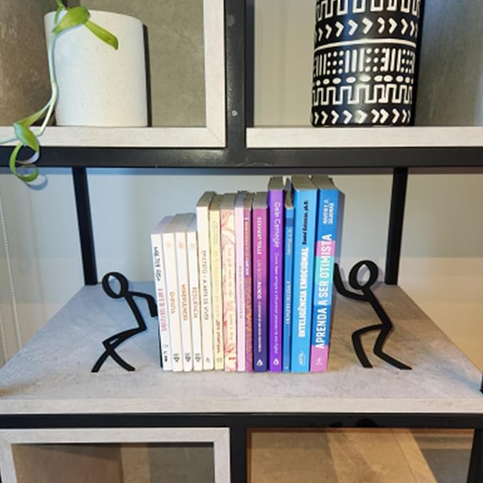Geguton Liam Classic Bookend – Steel Epoxy-Coated – Decorative Book Support Pair for Living Room, Home Office or Gift