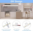 WOBANE Dual Motion Sensor Stair Lights Strip, Rechargeable 16.4ft LED Strip Lighting,150 LEDs Cuttable Tape Light for Hallway,Under Cabinet,Cupboard,Shelves,Gun Safe,Flexible,6000K White