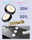 HOLKPOILOT Puck Lights with Remote, 2000mAh Battery Operated Rechargeable Under Cabinet Lighting, 3 Color Temps & 7 RGB Colors, Magnetic Closet Light, Black Wireless Puck Light for Kitchen, Shelf.