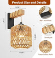 Battery Operated Wall Sconce Set of Two, Rattan Wall Sconces with Remote RGB 15 Colors Dimmable, Farmhouse Boho Wall Lights for Bedroom Living Room Entryway