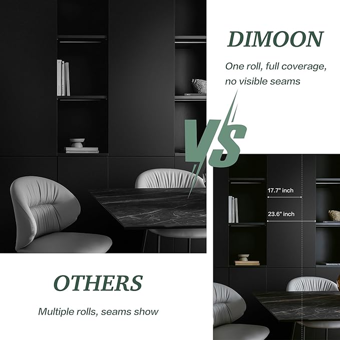 Dimoon 118''x23.6'' Peel and Stick Wallpaper Black Contact Paper for New Environmentally Friendly Materials Thickening Upgrade Embossed Renter Friendly Wall Paper Modern Vinyl Wrap Countertop Bedroom
