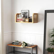 Rattan Wall Shelf, 8 Inch Deep Wooden Hanging Bookshelf, Natural Cute Nursery Shelves Wall Mounted, Boho Decorative Floating Shelves for Kids Room, Living Room, Play Room, Bedroom