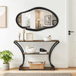 JJUUYOU Irregular Mirror Black Asymmetrical Wooden Wall Mirror 34