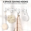 YASONIC Shower Caddy, 6 Pack Large Capacity shower organizer with Soap Holder and 12 Hooks, Rustproof Shelves for Inside Shower, No Drilling&Sleek Bathroom Organizers and Storage White