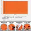 VEELIKE Thick Orange Wallpaper Peel and Stick Mandarin Orange Contact Paper for Countertops Cabinets Accent Walls 24''x118'' Self Adhesive Removable Solid Color Vinyl Wallpaper for Bedroom Living Room