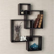 Danya B. Decorative Wall Mount Floating Intersecting Cube Accent Wall Shelf (Espresso)