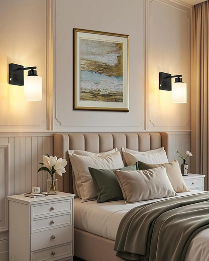 Battery Operated Wall Sconce Set of 2, Black Rechargeable Wall Lights with Timer Function, Easy Install Dimmable Wireless Wall Lamps for Living Room, Bedroom, Hallway, Entryway Decor 3000K