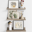 Axeman Picture Ledge Shelf | 16 Inch Grey Floating Shelves Set of 3 | Rustic Grey Wood Wall Shelves with Lip | 16