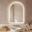 Sweetcrispy 28“×36” LED Bathroom Backlit Mirror with Lights, Arched Vanity Mirror with Anti-Fog, Dimmable, 3-Color Light, Memory Function, Tempered Glass