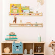 Fun Memories Nursery Book Shelves - Rustic Natural Solid Wood Floating Bookshelf for Kids - Wall Book Shelves for Kids Room (Natural, 32inch - 2P)