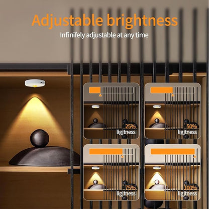 Puck Lights Cordless with Remote Control, 2200mAh Rechargeable Under Counter Lighting,3 Color Temperatures Dimmable Under Cabinet,Closet Light,Tap Light for Hallway (White, 5PCS)