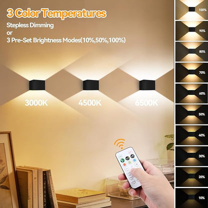 Aialun Battery Operated Motion Sensor Wall Light,5000mAh Rechargeable Wall Sconce Wireless Cabinet Light,3CCT & Dimmable Up and Down Night Lights Magnetic Stair Lights for Bedroom Hallway