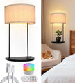 Wireless Wall Sconce with 5000 mAh Rechargeable Magnetic RGB Bulb & Remote Control, Battery Operated Metal Wall Light with Shelf for Bedroom Bedside Table or Living Room Decor