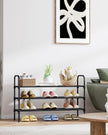Kitsure Shoe Rack - 3-Tier Space-Saving Shoe Organizer & Shoe Shelf with Handle, Easy Assembly, Sturdy Metal Shoe Rack for Closet, Entryway, Bedroom, 28.0