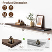 fuqing Live Edge Floating Shelves for Wall 72 Inch - 9 Inch Deep Rustic Solid Elm Wood Floating Wall Shelves - Natural Wooden Shelves with Heavy Duty Brackets and Anchors