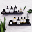 Acrylic Wall Mount Organizer, Self Adhesive Shelves, No Drilling Hang Walls, for Bathroom, Kitchen, Living Room - Dark Brown