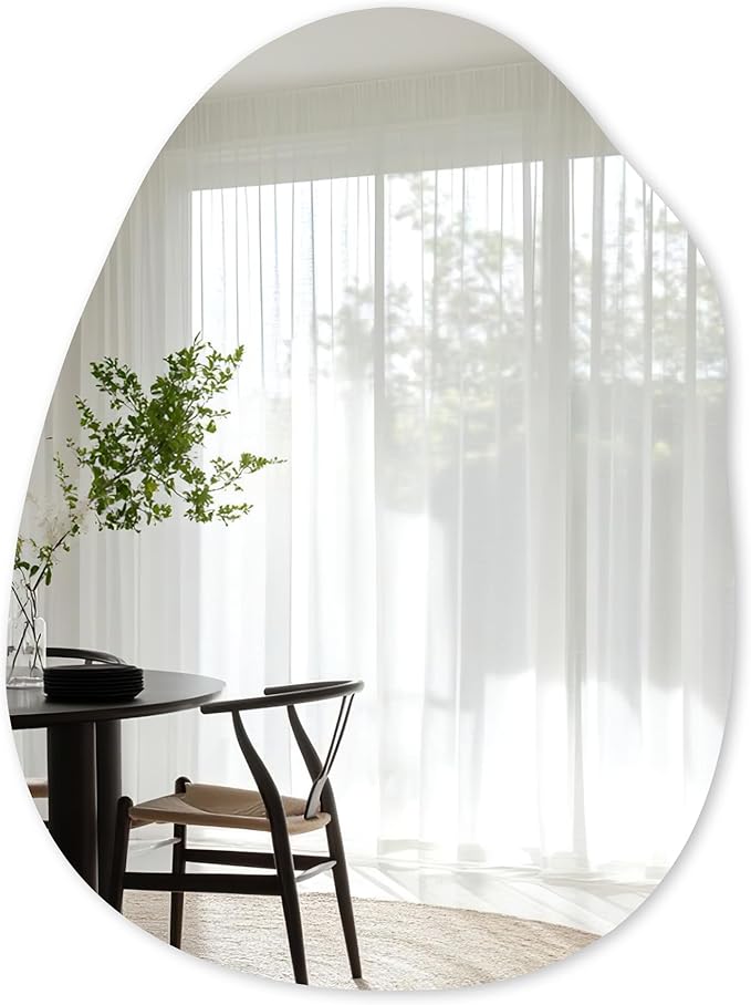Irregular Wall Mirror 24x36 Inch,Asymmetrical Frameless Bathroom Mirrors with Tempered Glass for Bathroom Living Room Bedroom,Decorative Modern Wall Decor