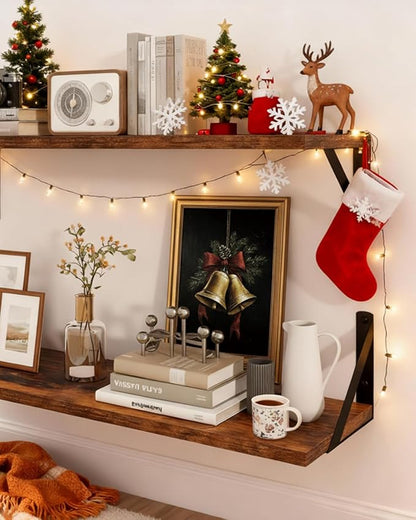 VIYYIEA Gold Framed Canvas Art, Vintage Christmas Bells Decor, 12x16Inch, Winter Retro Jingle Bells Picture Painting Gifts, xmas Decorations for Bedroom Living Room Shelf Fireplace entryway