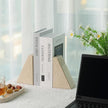 Marble Bookends for Heavy Books, Decorative Book Ends for Shelves, Durable and Heavy-Duty Stone Bookends for Hardback Book & CDS, Unique Book Stopper & Holder, New Jura Beige-Vein, Set of 2