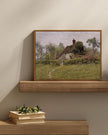 InSimSea Framed Canvas Wall Art Vintage Decor, Landscape Art Prints, Old Cottages Countryside Paintings Wall Decor, Rustic Farmhouse Picture for Bedroom Living Room Bathroom, 12