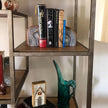 JIC Gem 1 Pair(6 to 8 Lbs) Natural Agate Bookends Decorative geode Book Ends for Heavy Books with Rubber Bumpers Crystal Bookends for Shelves and Office Decoration
