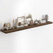Fun Memories 72 Inch Long Floating Shelves for Wall, 72x9.3 Large Floating Shelf for Bedroom, Kitchen, Bathroom, Wall Mounted Rustic Wood Shelves with Invisible Bracket for Books, Decor, Rustic Brown