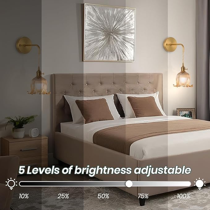 Battery Operated Wall Sconce Set of 2,Adjustable Chain Retro Gold Wall Mounted Light RGB with Remote,Wireless Rechargeable Dimmable Indoor Wall Lamp for Living Room Bedroom