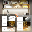 Under Cabinet Lighting Wireless with Remote,Rechargeable Battery Operated Closet Lights,3 Color Magnetic Dimmable led Strip Lights,Under Counter Lights for Kitchen,Shelf,Bedroom (White-2PCS, 20cm)