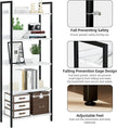NUMENN Bookshelf, 5 Tier Bookshelves, Home Office Bookcase Shelf Storage Organizer, Free Standing Storage Shelving Unit for Bedroom, Living Room and Home Office, White Marble