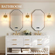 1-Light Gold Wall Sconce,Bathroom Sconces Brass Modern Wall Light Fixture with Clear Glass Shade,Indoor Wall Lamp for Living Room Bedroom Bathroom Hallway(E26)