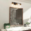 PAZALA 3-Light Bathroom Vanity Lights, Black and Gold Bathroom Light Fixtures Over Mirror with Globe Glass Shade, 22in Modern Wall Sconce for Bathr Mirror Bedroom Hallway, E26 Base(Bulbs Not Included)