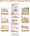 MIAOLI Over the Door Pantry Organizer, 10-Tier Adjustable Spice Rack Cabinet Door Shelves, Hanging Seasoning Organizer for Kitchen Bathroom, Laundry Room Organization, White
