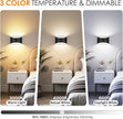 FOLKSMATE Battery Operated Wall Sconces Set of 6, 8000mAh Rechargeable Remote & Touch Control Wall Lamps, 3 Color Temperatures, Timer Cordless Dimmable Light for Bedroom, Living Room, Hallway
