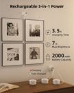 Picture Lights for Wall, 2000mAh Rechargeable Magnetic Art Lights with 3 Color Temps & RGB, Remote Dimmable Battery Operated Wall Light for Bedroom, Living Room, Gallery (White, 3 Pack)