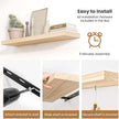 Fun Memories Wood Floating Shelves Set of 2, Rustic Pine Wood Floating Shelves for Wall Mounting, Wide Wall Shelf for Home Decor and Storage, 24
